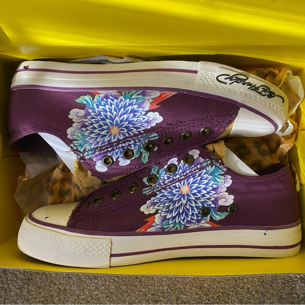 Vintage Ed Hardy Purple Canvas Sneakers